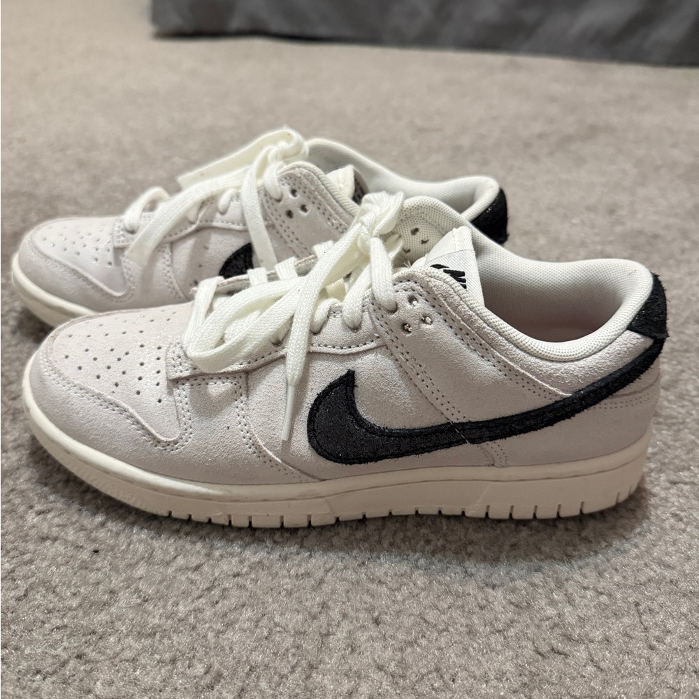 Nike Dunk Low Se Glittered Leather And Suede Sneakers